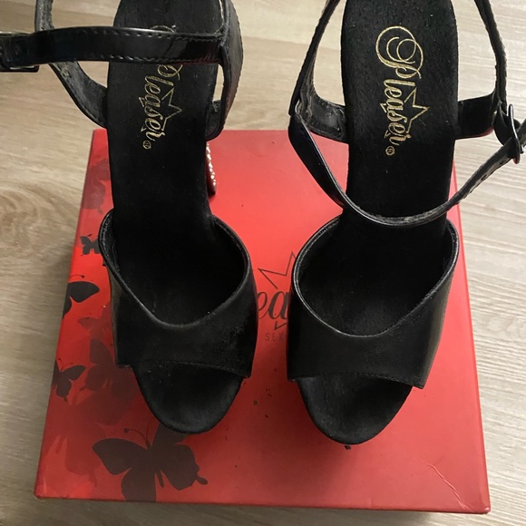 Pleaser Black and Silver Studded Platforms - Picture 2 of 12